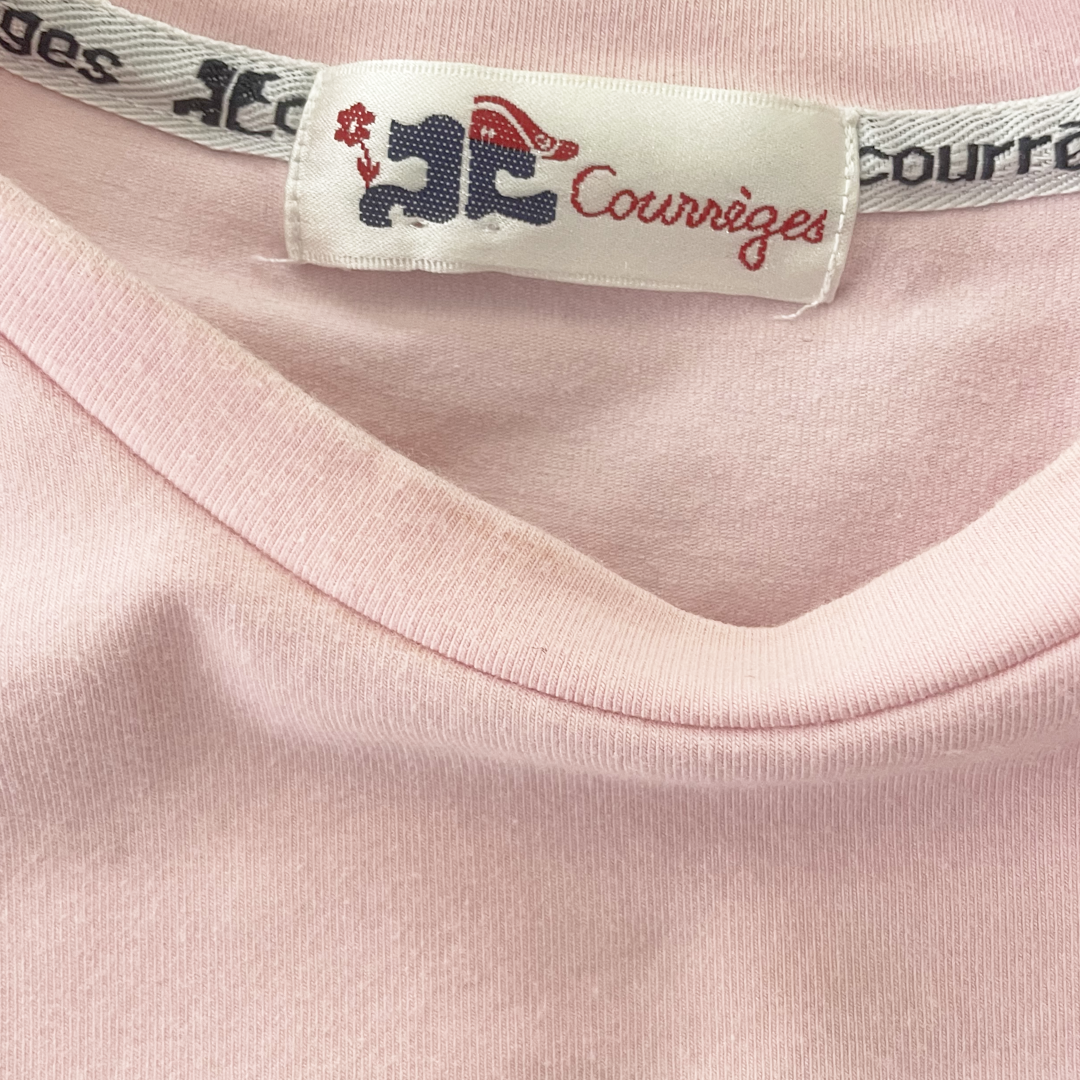 COURREGES BABY PINK LOGO TEE - M