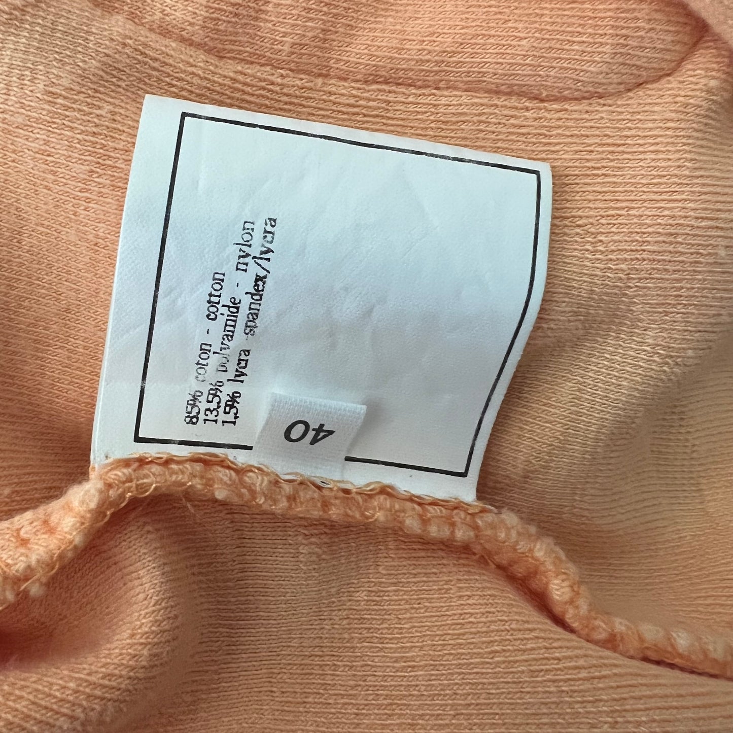 RARE 1996 CHANEL VELOUR ORANGE CC TOP