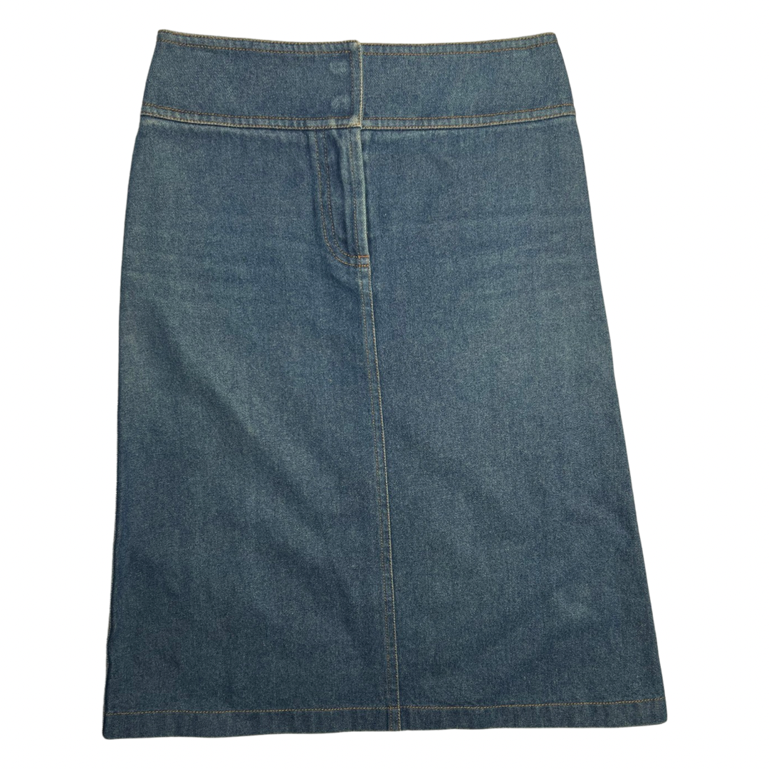 Chloe 2003 Denim Yellow Patch Skirt - 36