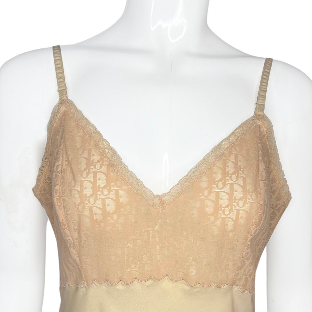 1970's Christian Dior Trotter Monogram Slip Dress