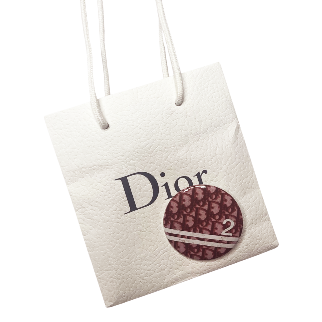Dior Trotter Red Monogram #2 Logo Round Pin Badge