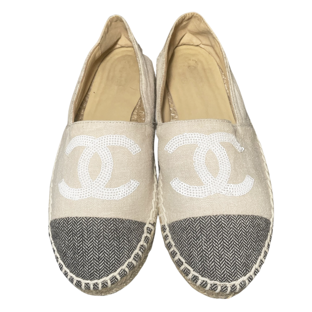Chanel Tweed Canvas Sequin Espadrille - 41