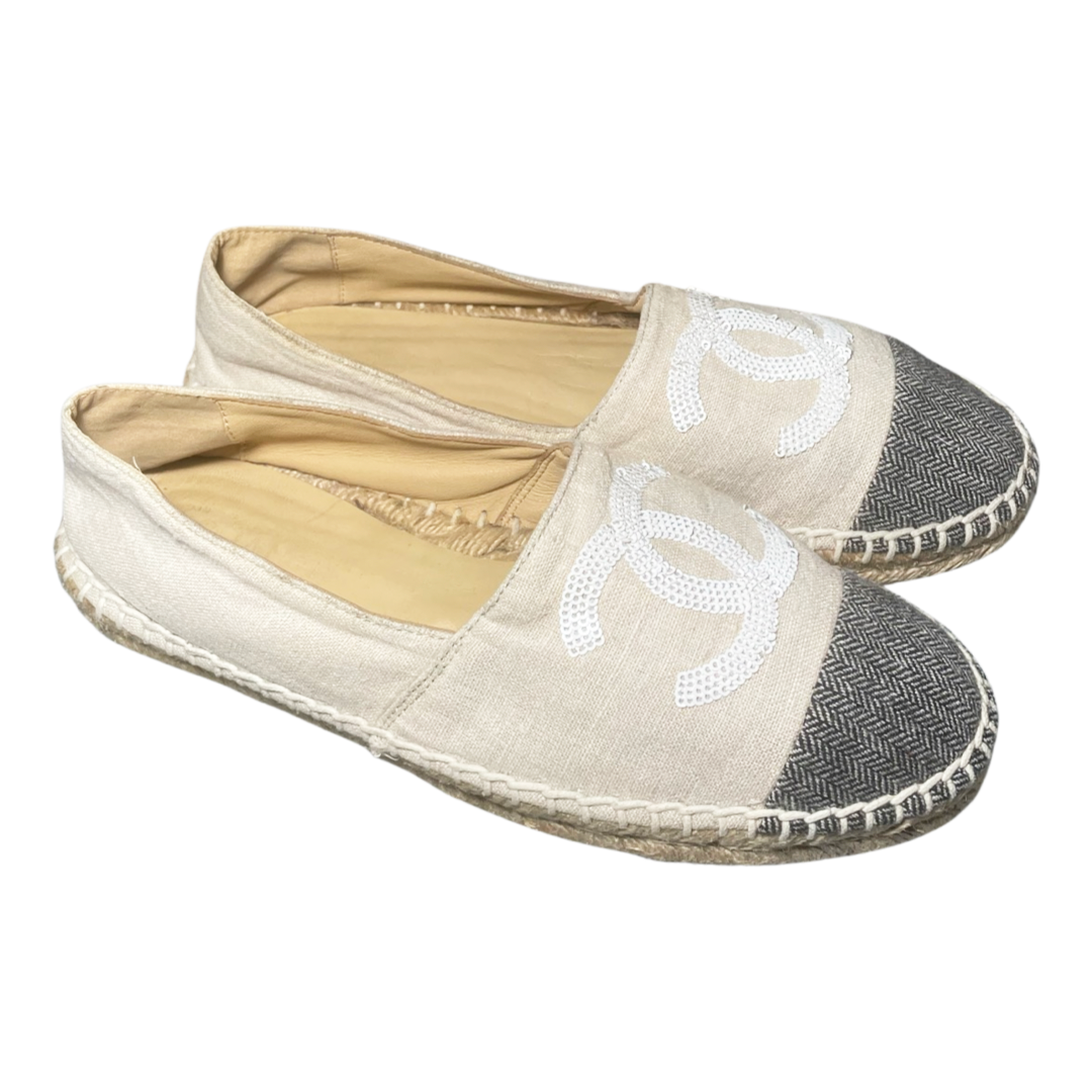 Chanel Tweed Canvas Sequin Espadrille - 41