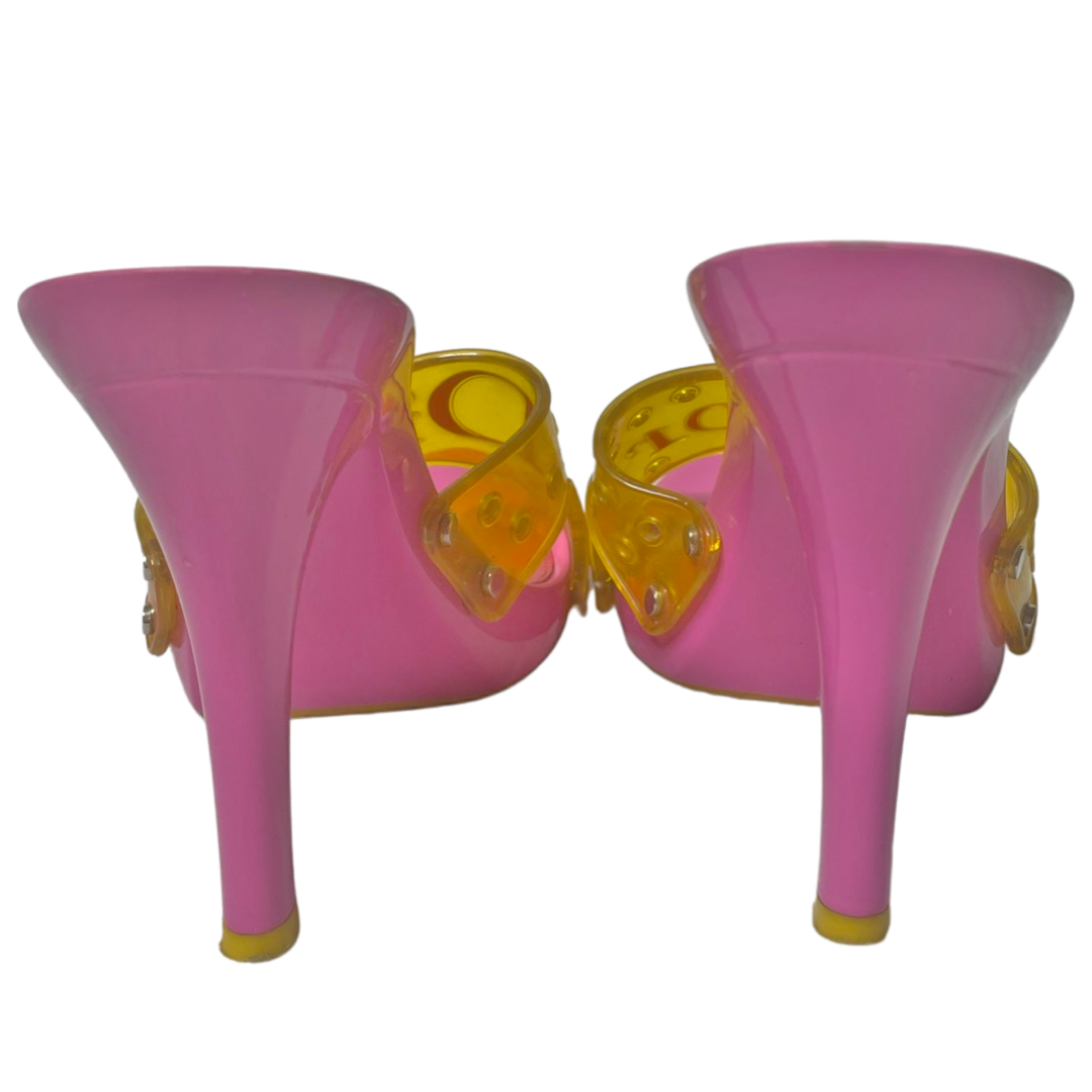 Christian Dior Pink Jelly Platform Heeled Mules - 35