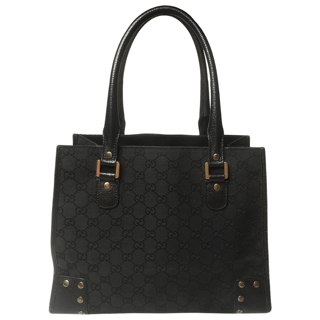 90's Black Gucci Monogram Tote Bag