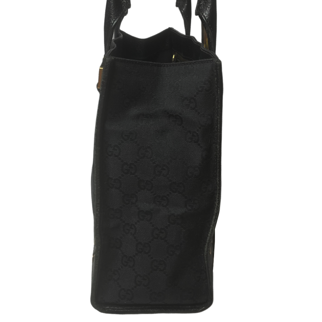 90's Black Gucci Monogram Tote Bag
