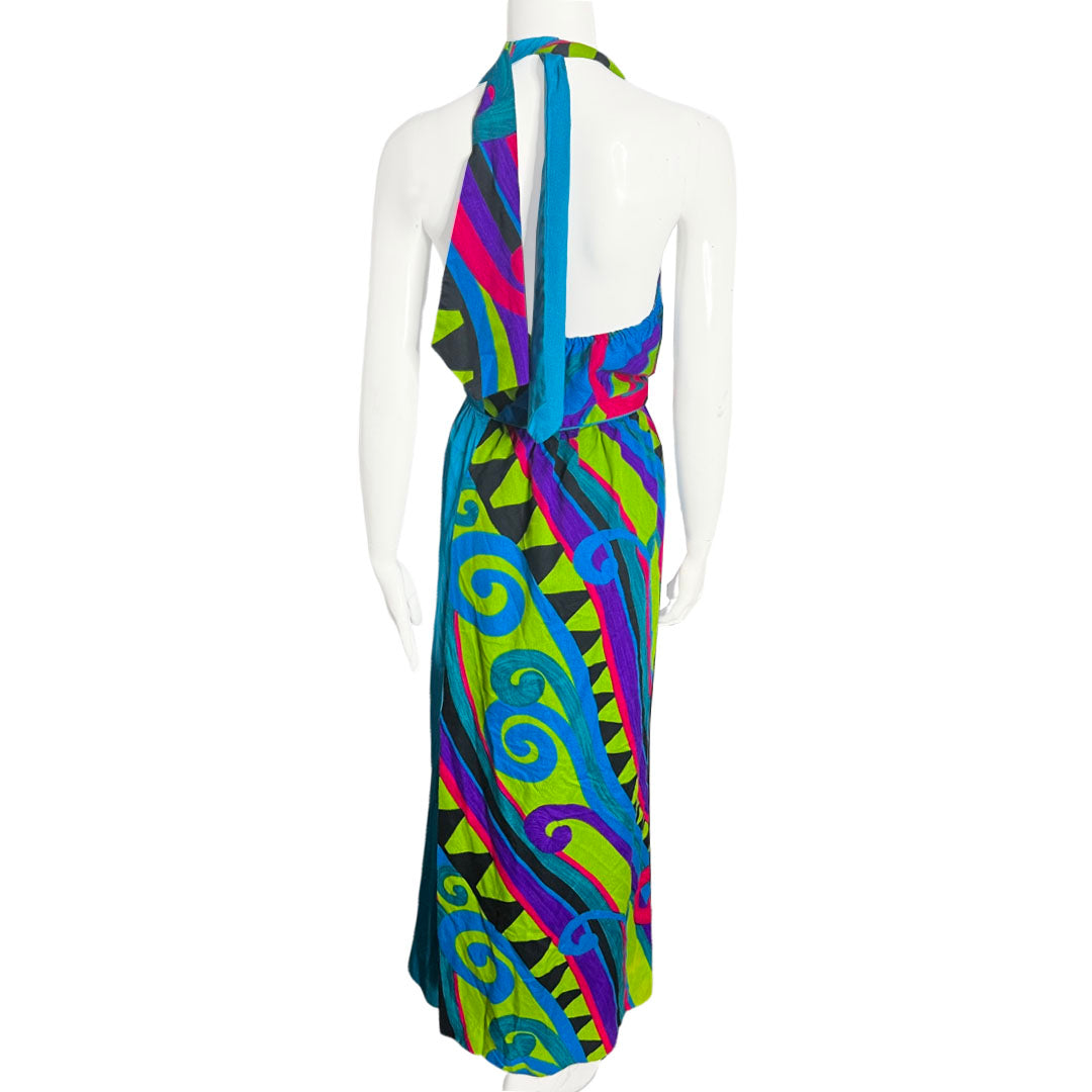 1970's Mod Alice of California Halter Wrap Dress