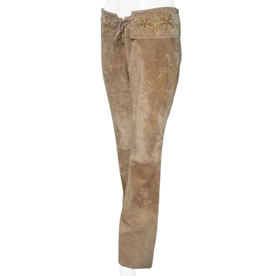 Cache Suede Crystal Pants