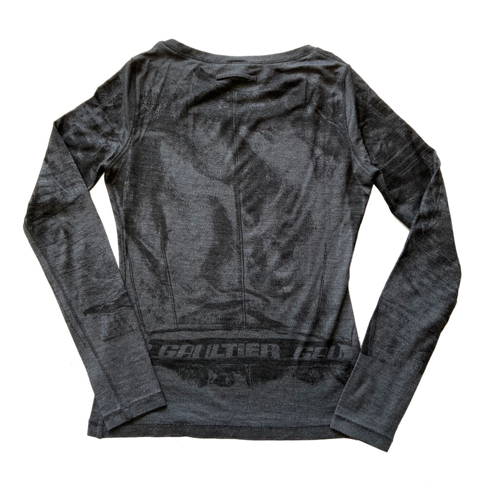 Jean Paul Gaultier Trompe L’Oeil Leather Jacket Top - M
