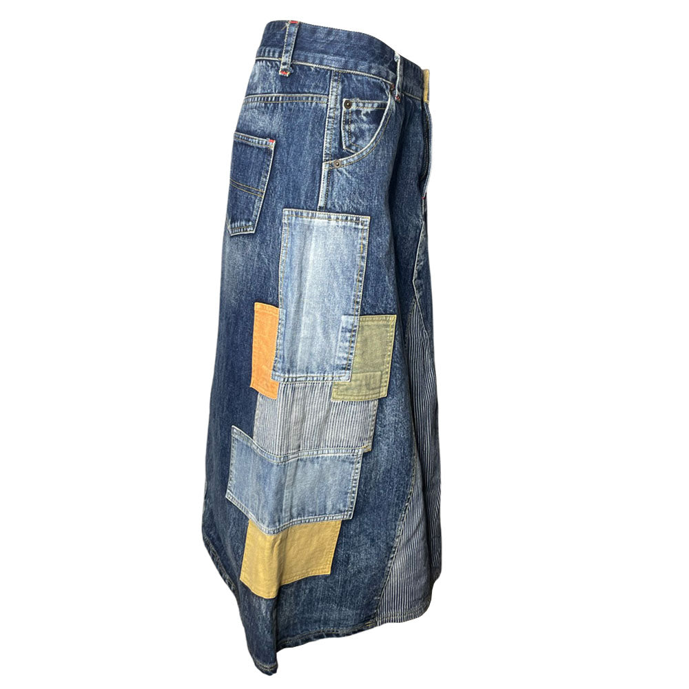 Vintage Patchwork Denim Skirt