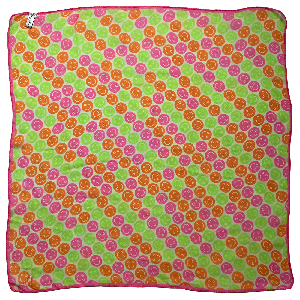 Christian Dior Neon CD Smiley Face Scarf