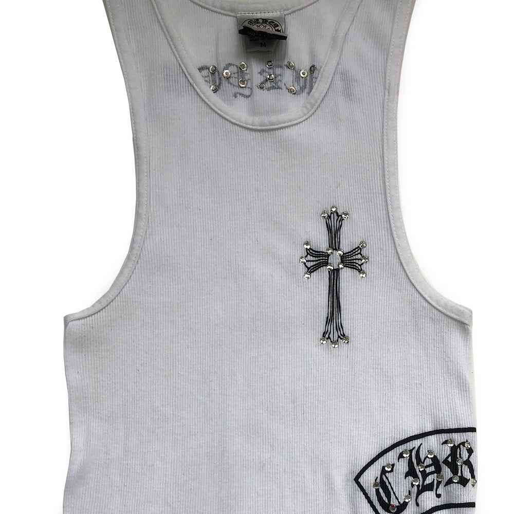 Chrome Hearts Swarovski Crystal Fuck You Tank - M