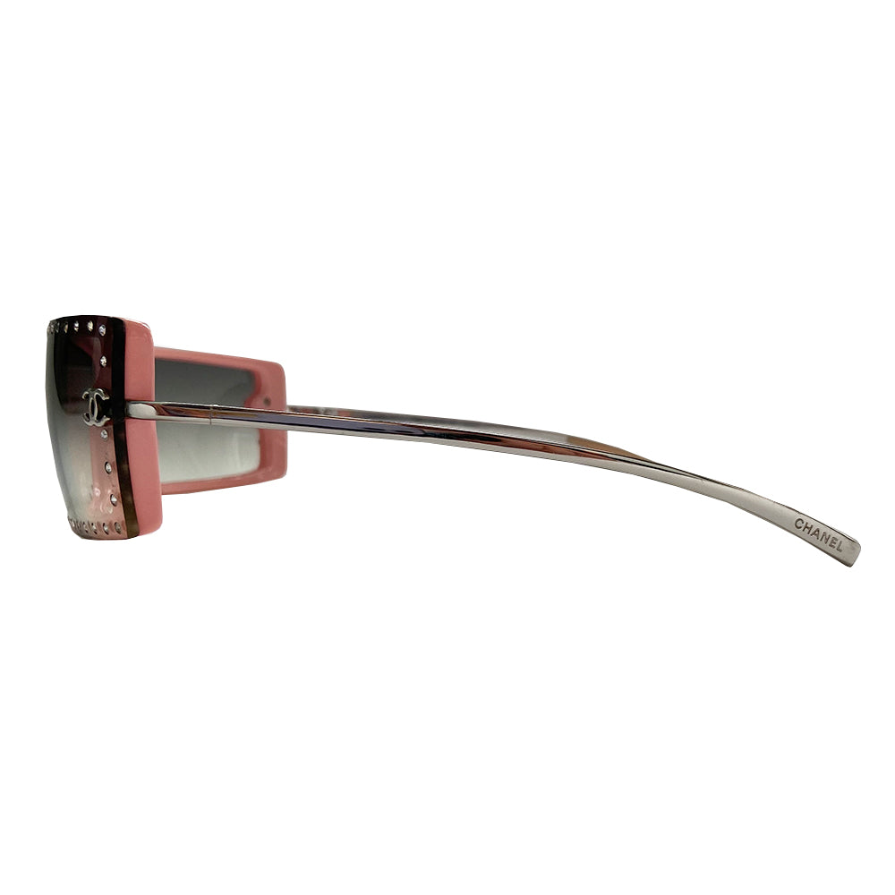 Chanel Pink Swarovski Crystal Frame Sunglasses
