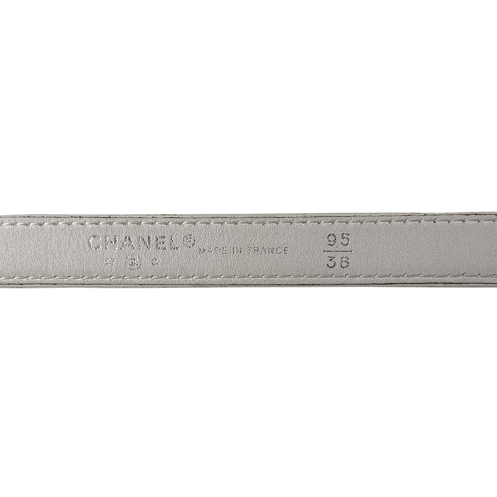 Chanel Metal CC Logo Buckle Leather Belt