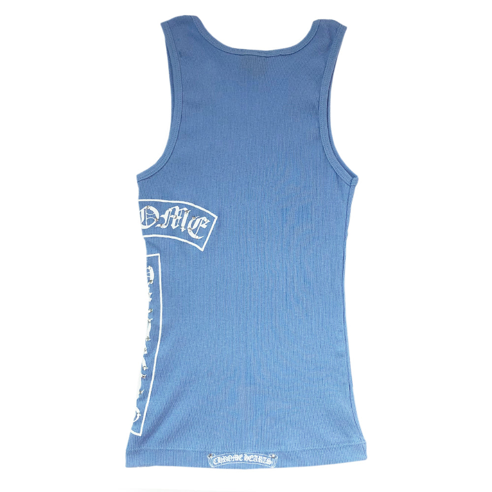 Chrome Hearts Baby Blue Rib Knit Swarovski Crystal Tank - M