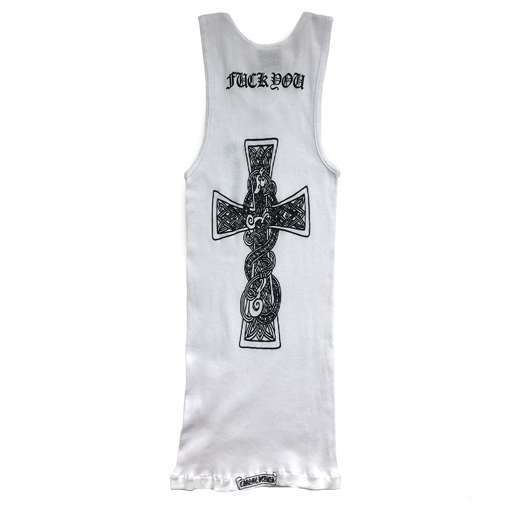 Chrome Hearts Cross Fuck You Rib Knit Tank - S