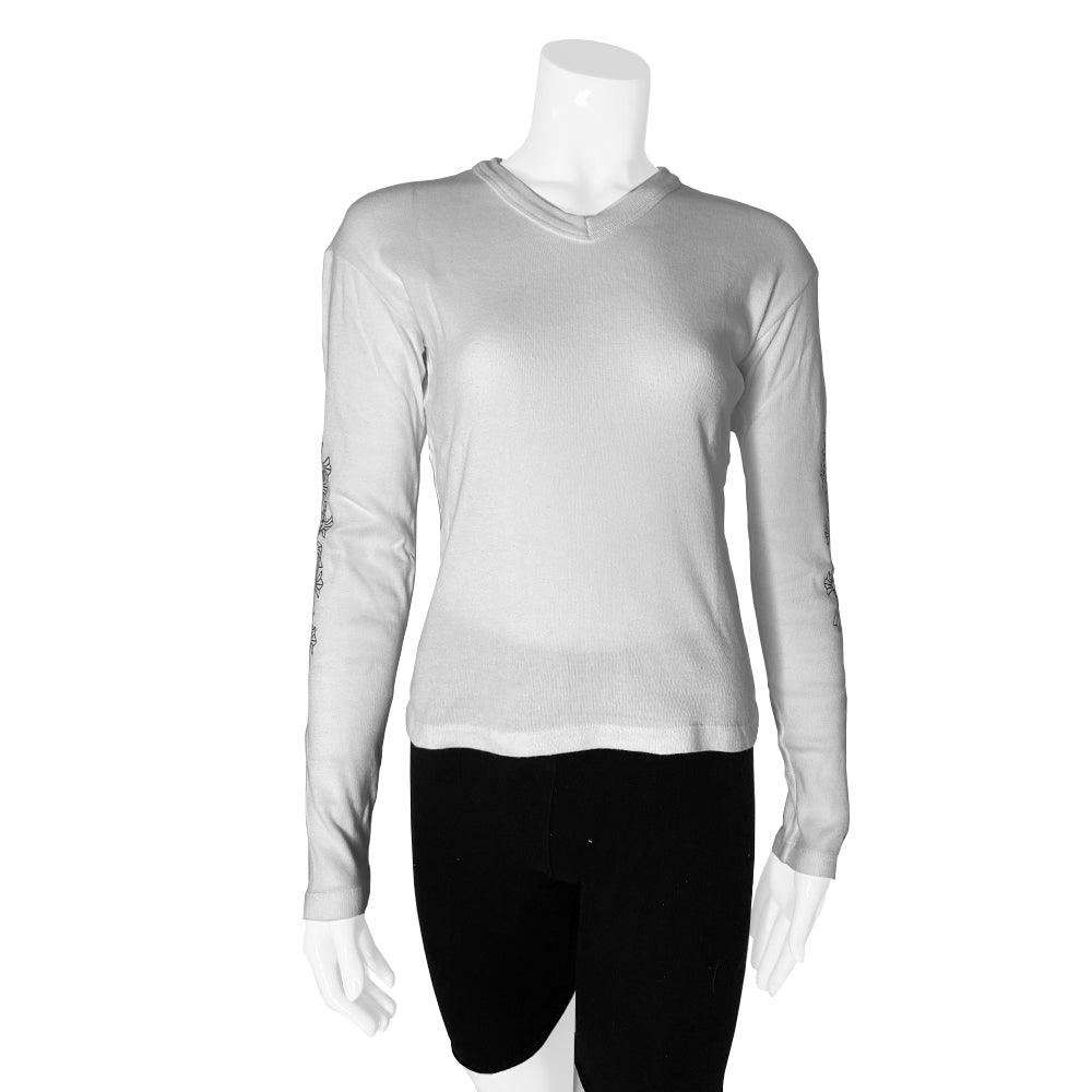 Chrome Hearts Long Sleeved V Neck Tee - O/S
