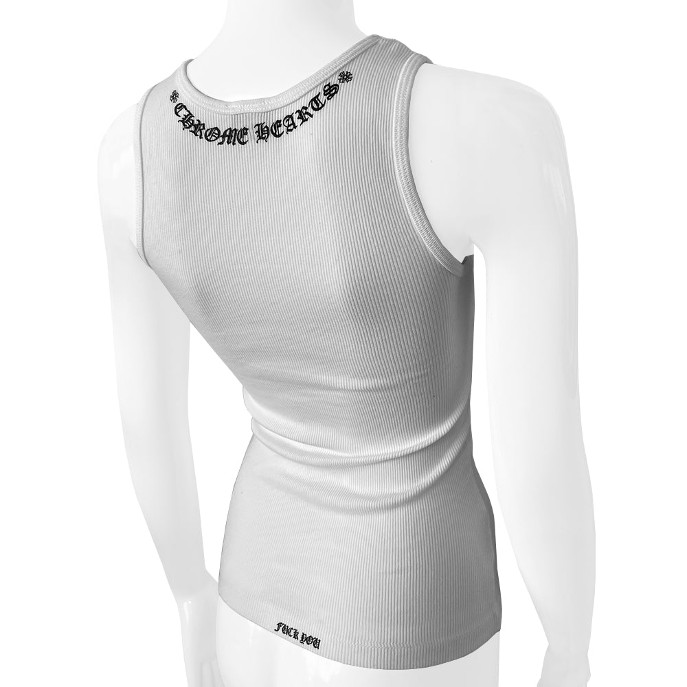 Chrome Hearts White Heart Logo Rib Knit Tank - O/S