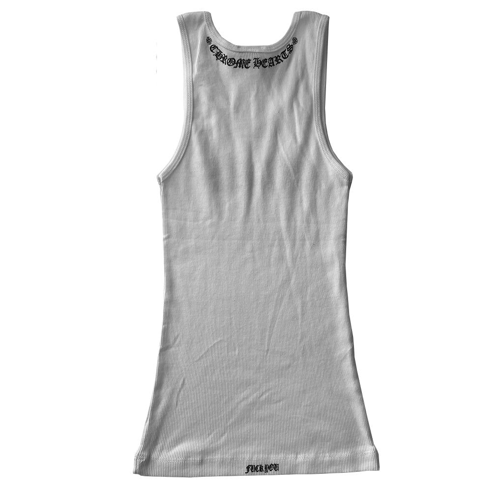 Chrome Hearts White Heart Logo Rib Knit Tank - O/S
