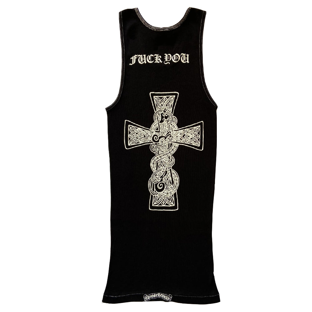 Chrome Hearts Black Fuck You Cross Tank - S