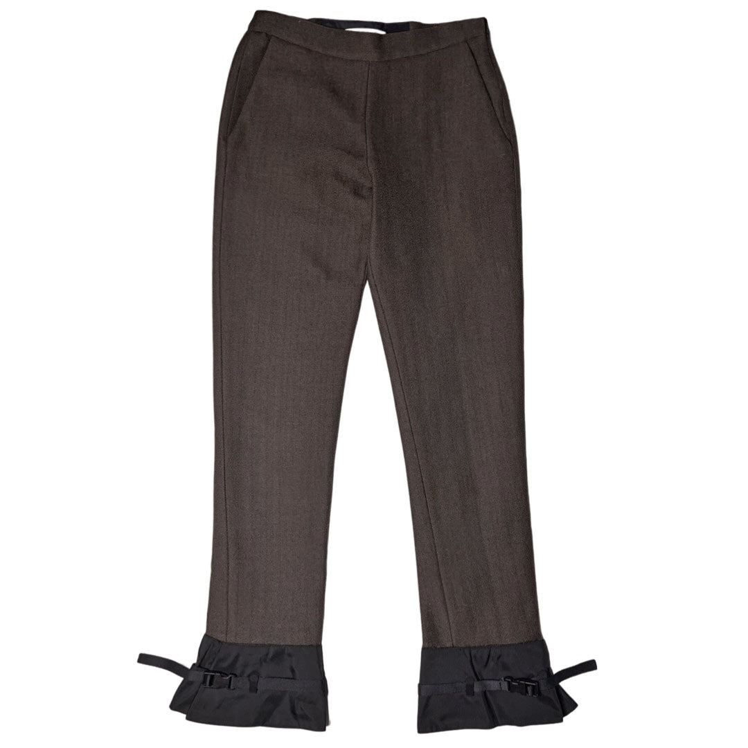 1990's Miu Miu Wool Nylon Buckle Pants - 40