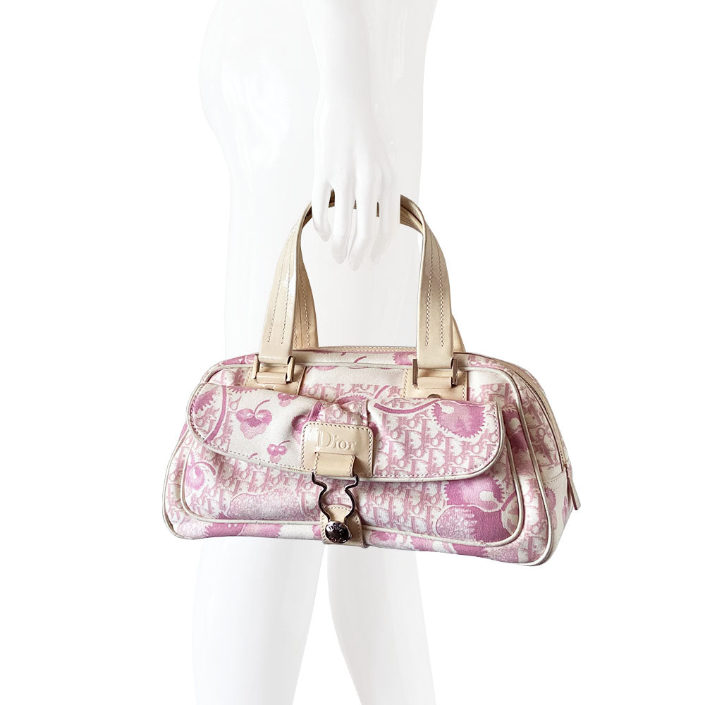 Christian Dior Pink Cherry Blossom Diorissimo Boston Bag