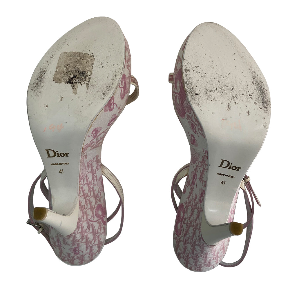 Christian Dior Girly Cherry Blossom Monogram Platform Sandals - 41
