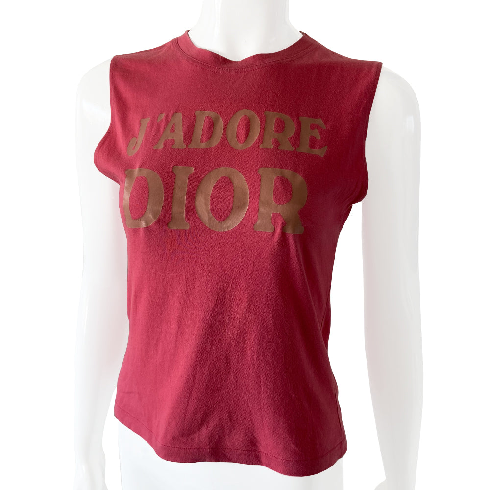 Christian Dior Red J’Adore Dior 1947 World Champion Sleeveless Tee - M
