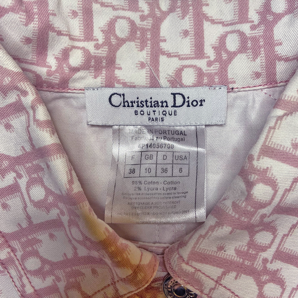 Christian Dior Pink Diorissimo Monogram Denim Jacket - 38