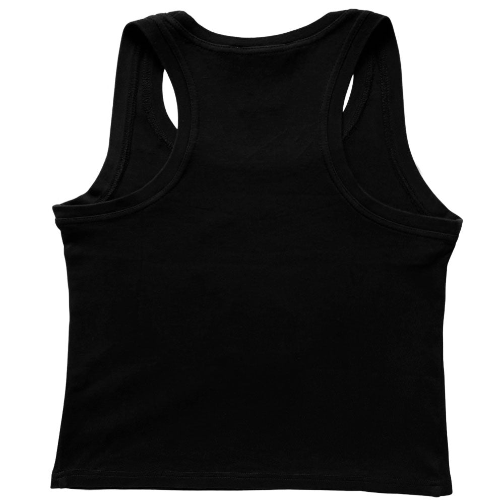 Christian Dior black Peace Tank, spring 2005 by John Galliano for Dior with crystal embellished multicolor peace sign featuring Dior logo at front center. Made in Italy