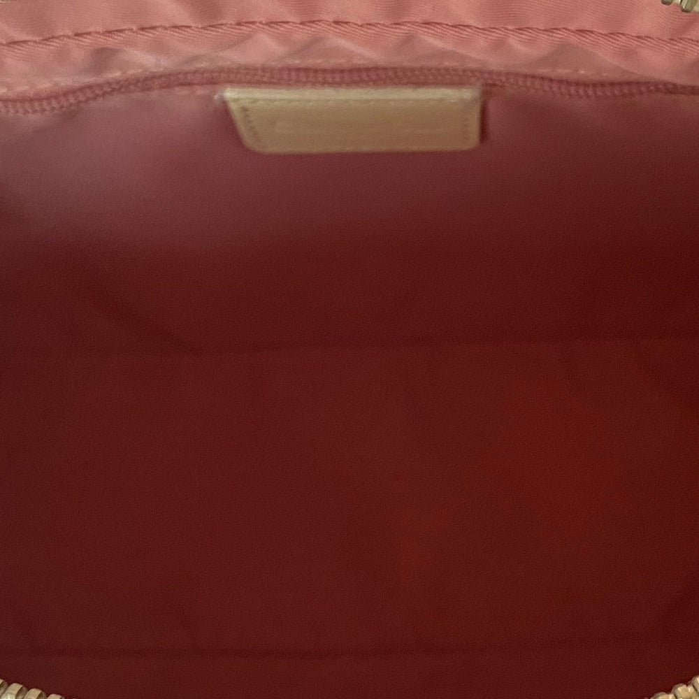 Christian Dior pink monogram canvas No 1 rectangular cross body bag by John Galliano for Dior, 2003. White patent piping, No 1 with 2 white stripe accent. Pink & white canvas shoulder strap attached on one side with silver-tone CD logo metal attachment. Top zip, pink textile interior, one interior zip pocket. Made in Italy