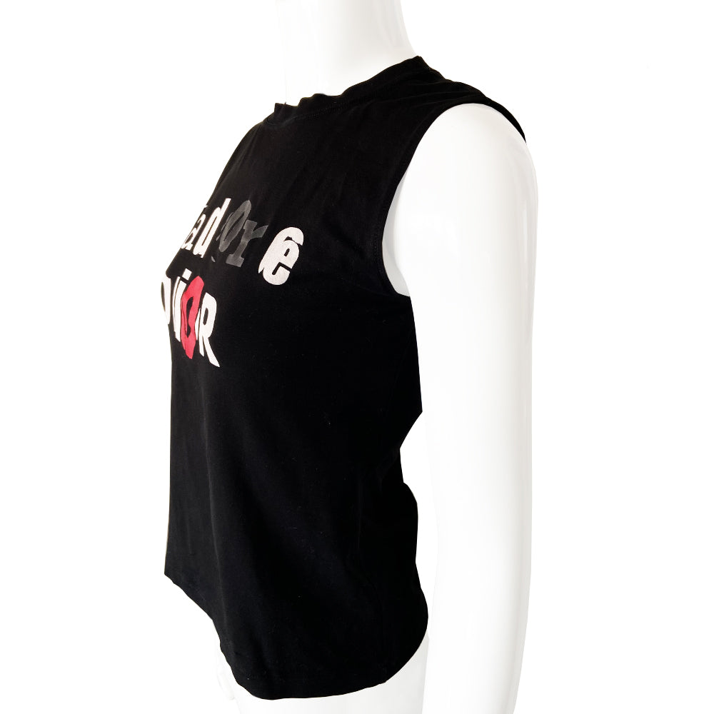 Christian Dior J’Adore Dior Ransom Note Letters Sleeveless Tee - M