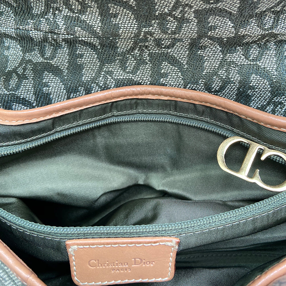 Christian Dior Green Diorissimo Monogram Canvas Saddle Bag