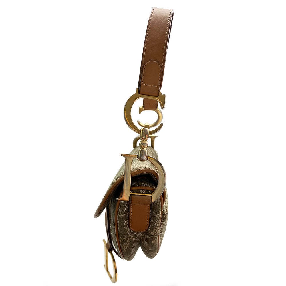 Christian Dior Green Diorissimo Monogram Canvas Saddle Bag