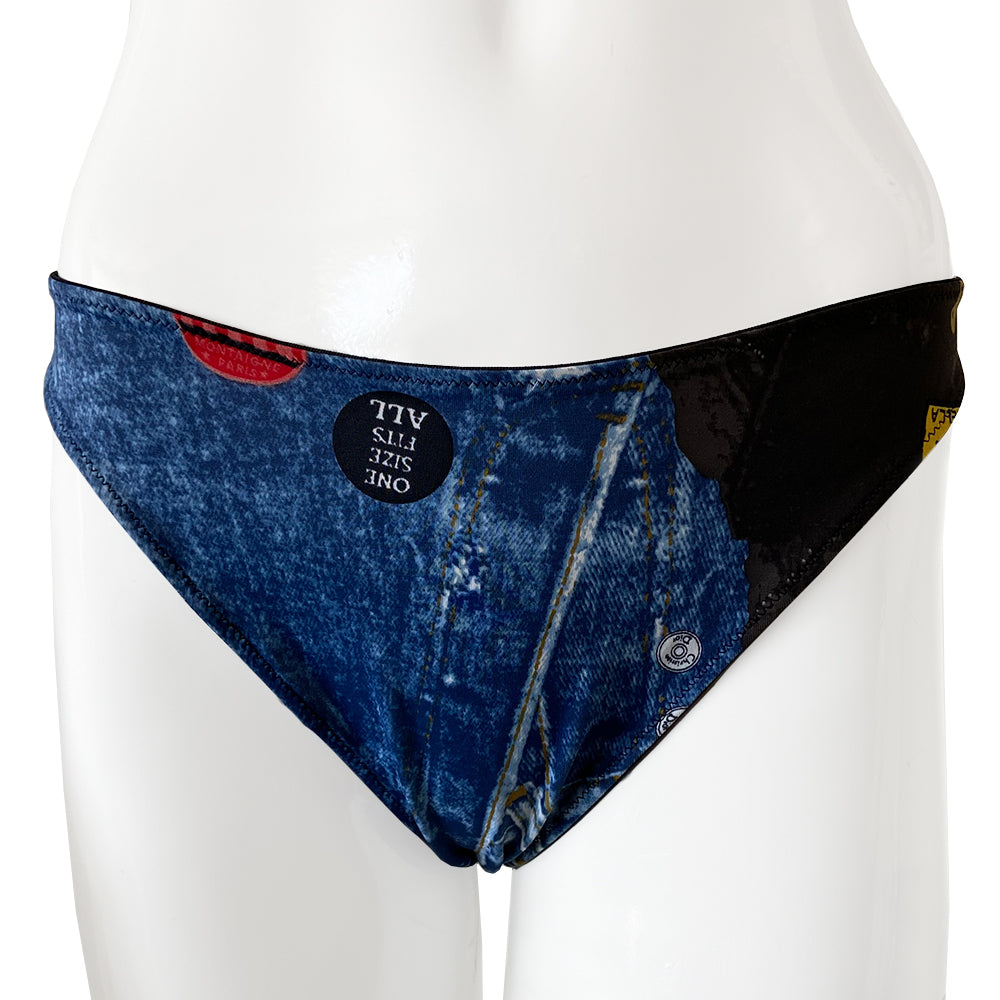 Christian Dior Trompe L’oeil 2 Piece Lingerie John Galliano FW 2001 for Dior New with tags, mid-rise cotton lined thong bottoms and lace embellished bra with adjustable leather straps, underwire, mesh lined. Main Color: Blue. Excellent condition, never worn. Made in France