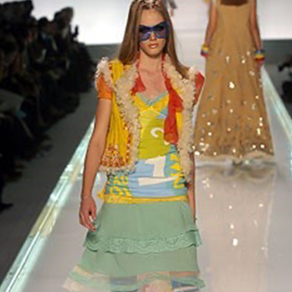Christian Dior 2005 Runway J’Adore Dior Logo Patchwork Tee - S