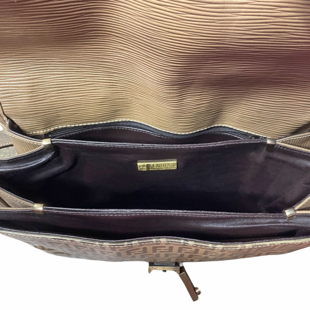 Fendi Zucca Print Patent Crossbody Bag