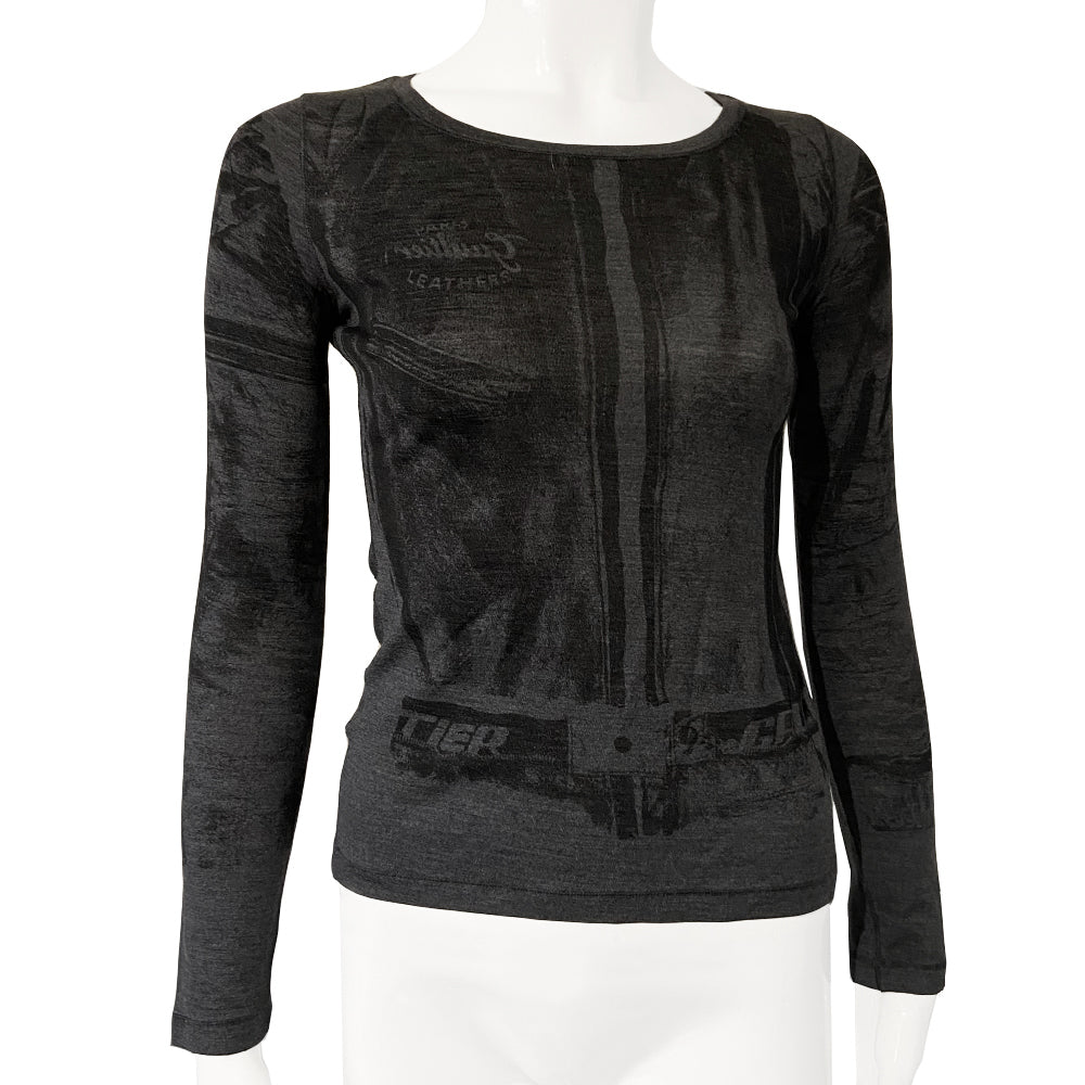 Jean Paul Gaultier Trompe L’Oeil Leather Jacket Top - M