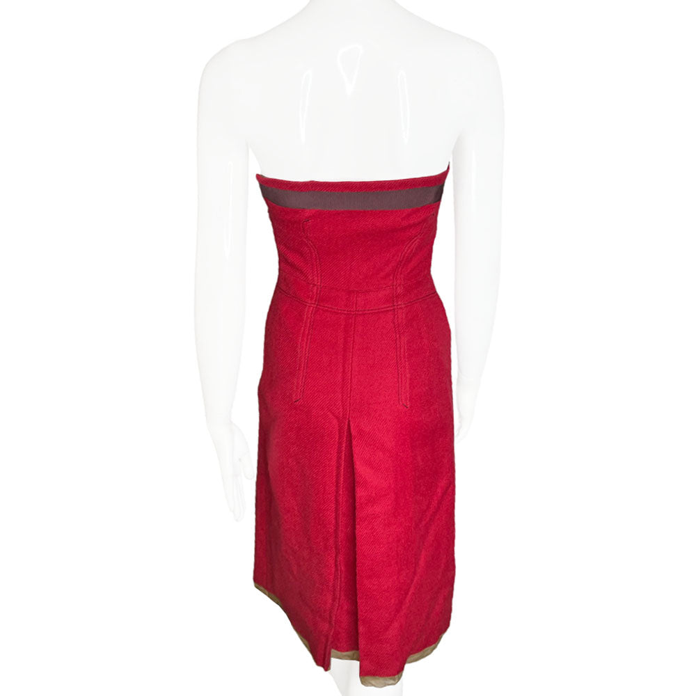Prada Strapless Wool Dress - FR38