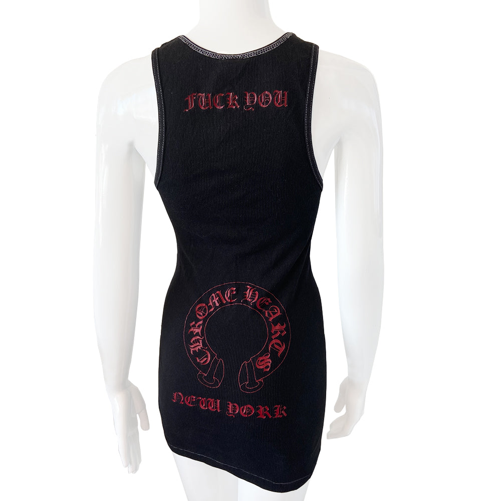 Chrome Hearts Black and Red New York Dagger Tank - M