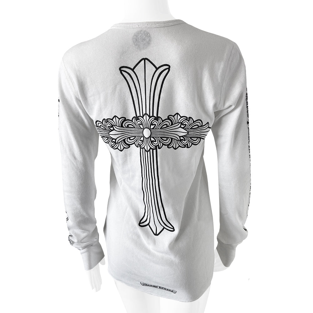 Chrome Hearts Cross White Thermal Long Sleeve Tee - L