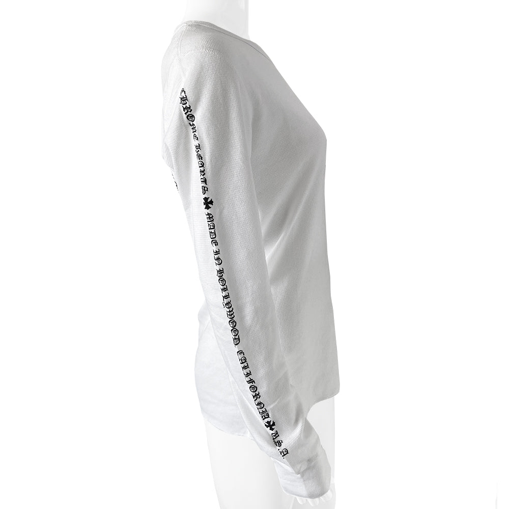 Chrome Hearts Cross White Thermal Long Sleeve Tee - L
