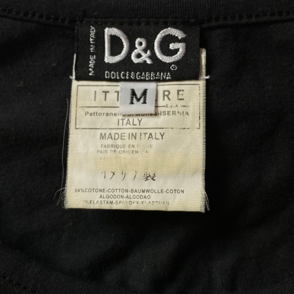 D & G Too Cool for School tank top with caviar beads and crystal embellished lettering with D & G logo at front. Cut out detail in back. Made in Italy