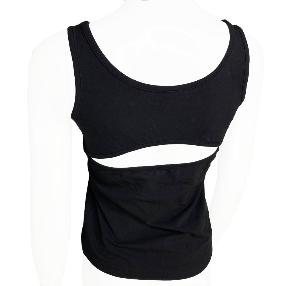D & G Too Cool for School tank top with caviar beads and crystal embellished lettering with D & G logo at front. Cut out detail in back. Made in Italy