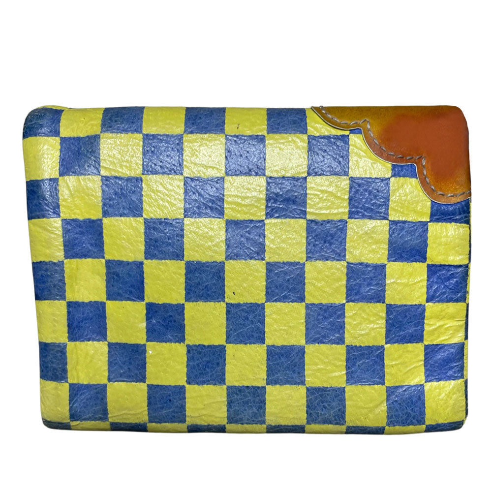 Tsumori Chisato Checkerboard Leather Trifold Leather Wallet