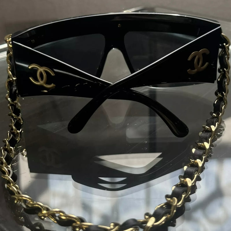 DERRICK CHANEL FW 1992 RUNWAY CHAIN SHEILD GLASSES 0027 90