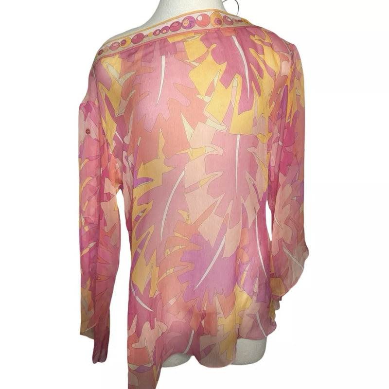 SILK ALL OVER PRINT EMILIO PUCCI PINK TUNIC TOP