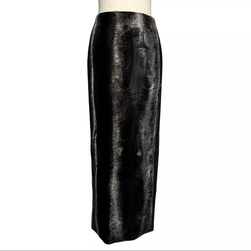 2000s DSQUARED2 FAUX FUR MAXI PENCIL SKIRT