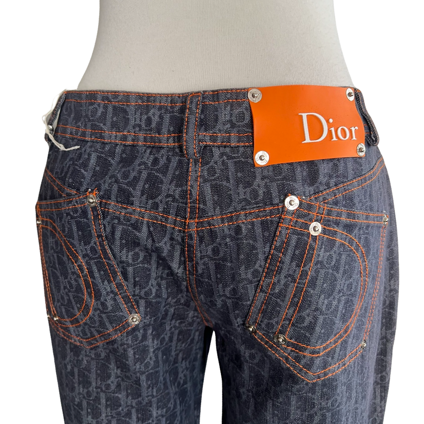 2005 DIOR FLIGHT MONOGRAM TROTTER DENIM PANTS