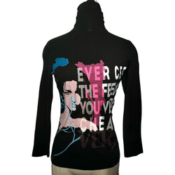 VERSUS EVER GET THE FEELING YOU'VE BEEN CHEATED GRAPHIC BACK CUTOUT TOP